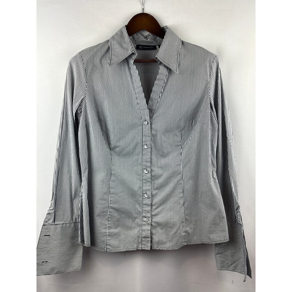 Women’s I.N.C Size 16 Black & White Pin Striped Button Down Shirt